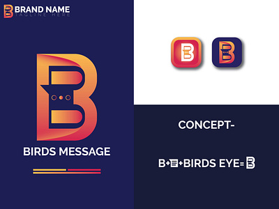 Birds message app applogo branding design gradiant gradiantlogo graphic design illustration logo