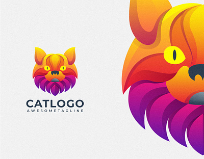Cat Colorful Logo Design 3d branding cat colorful design graphic design illustration logo