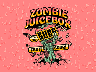 Zombie Juicebox badge branding design illustration label logo packaging type typography vector