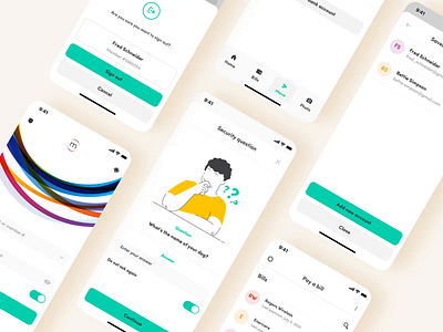 Mobile Banking App UX app app design application brand design branding button cartoon character clean color colorful cute finance graphic design illustration iphone mobile app motion ui uiux