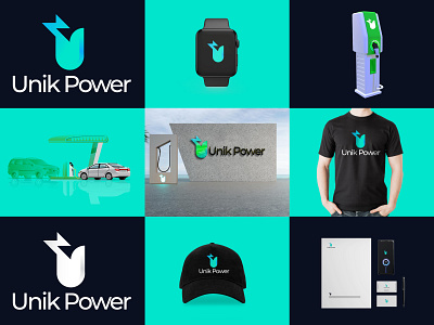 Unik power logo letter mark a b c d e f g h i j k l m n o p abstract branding business logo car logo develop electric car electric car charging electric logo gradient logo modern network symbol tech logo visual identity design wordmark