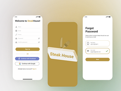 SteakHouse Application app design google illustration logo ui ux