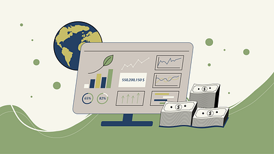 Sustainable investment illustration branding graphic design illustration vector art web illustration