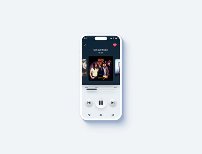 UI Mobile Design - Morphism Music Player concept 009 2023 acdc challenge concept daily daily ui figma iphone 14 mobile morph morphism music music player player ui ui design user interface