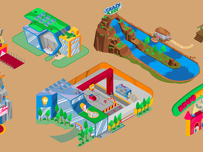 Isometric itens for a interactive map design educational educação elearning escola illustration illustration system interactive isometric isometrico latina latino map mapa poca madre school