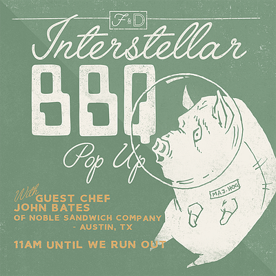 Interstellar BBQ Social Graphic branding graphic design illustration typography
