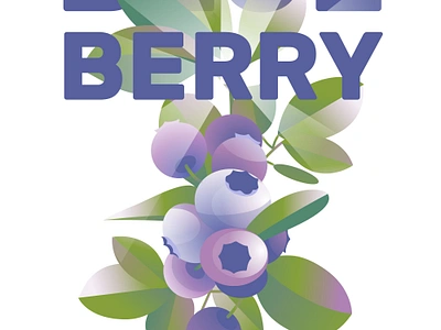 Blueberry art berry blueberry bunch design gradient illustration leaf light mood object summer sun vector vector art