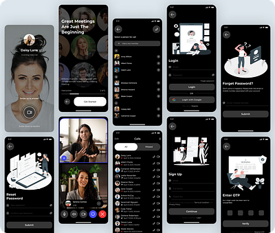 Video Calling application design mobile application ui ui ux design uiux design user interface ux videocall