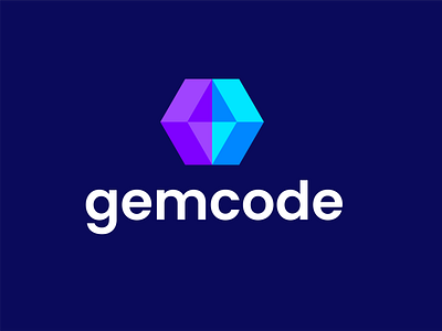 gemcode branding bright code coding diamond gem logo software technology