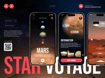 Star Voyage Mobile UI app for VR journey to space android app concept design interface interface design ios app mars mobile mobile app mobile application space spatial ui ui ui app ui design virtual reality vision pro vr app vr app ui vr tech