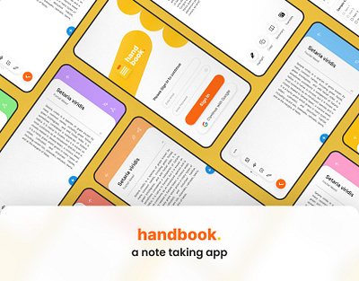 Handbook - A Note Taking App UI Design adobe app branding creative design design figma illustration mobile app design ui ui design uiux design ux