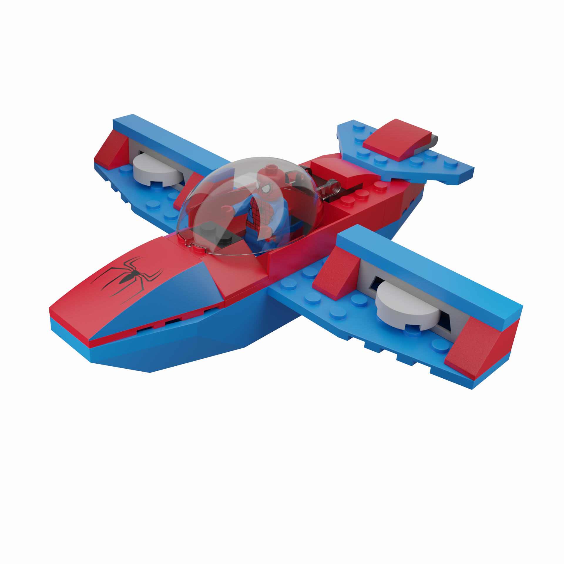 lego spiderman plane