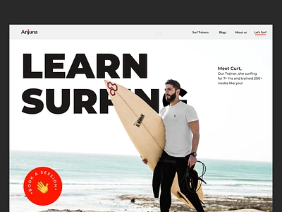 ANJUNA - Surf School Website ✨ agency contractor creative design home page homepage landinapage landing page layout design portfolio surf surfing typography ui uidesign ux uxdesign web web design webdesign website design