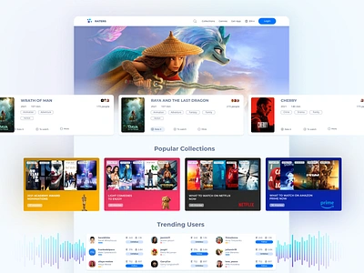 Raters main page adaptive colors design landing mainpage movie paltform raters recommendation ui design uiux web