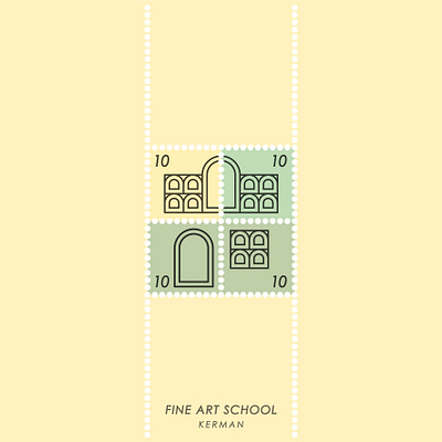 KERMAN FINE ARTS school stamp