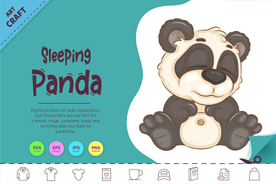 Cartoon Sleeping Panda. cartoon