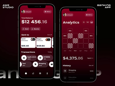 Mobile Banking App animation app app animation app design awe banking app design finance finance app ios mobile app mobile banking ui ui animation