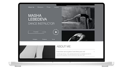 Dancer Masha Lebedeva black and white dancer design ecommerce follow landingpage ui uiux designer ux web web design