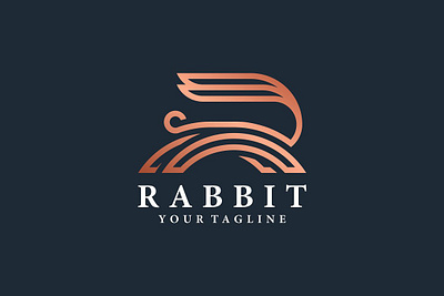 RABBIT Line Art Logo app branding design graphic design illustration logo typography ui ux vector