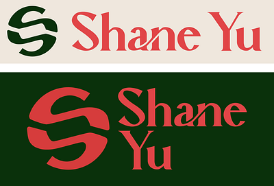 Shane Yu Logo affinity amateur ambigram branding design green logo pink vector