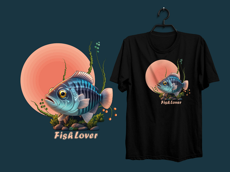 Fish lover 3d art Fishing T-shirt Design by Md.shahabuddin on Dribbble