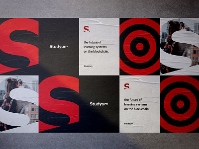 Studyum - Brand identity black blockchain brand brand identity logo red