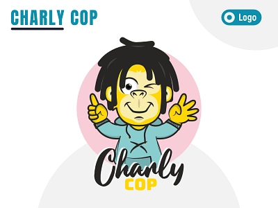 Logo - Charly Cop afro branding creative design flat flat design graphic design icon identity illustration logo logodesign logoinspirations mascot minimal monkey typography vector