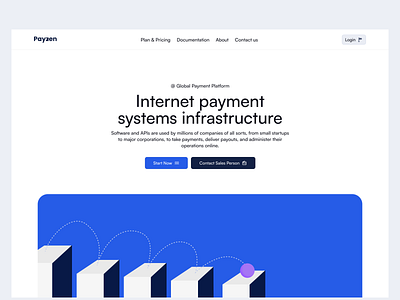 Payzen website design - Landing page branding design designconcept finance hero section landing page minimal ui uidesigners vector website website design