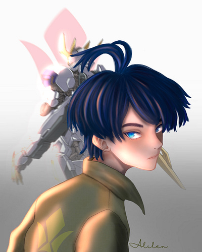 Mikazuki Augus anime digital art fanart illustration