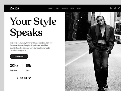 Fashion eCommerce Web Design black and white clean clothes collection design e commerce fashion minimal online store website product shop zara
