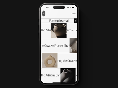 Artisan Store Journal (Mobile) clean creative design grid ios iphone journal layout minimal minimalism mobile mobile design modern pottery typography ui ui design ui ux uiux user interface