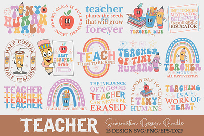 Teacher Sublimation Design Bundle back to school