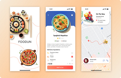 FOODUN - Food Delivery Mobile App app design graphic design illustration typography ui ux vector