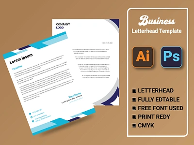 VECTOR ABSTRACT CORPORATE BUSINESS STYLE LETTERHEAD DESIGN a4 branding designe flyer graphic design letterhad pad