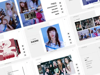 NewJeans KPop Girlgroup Website Design ador branding design hybe kpop label record landing page music label newjeans ui ui design ux web webdesign website website design