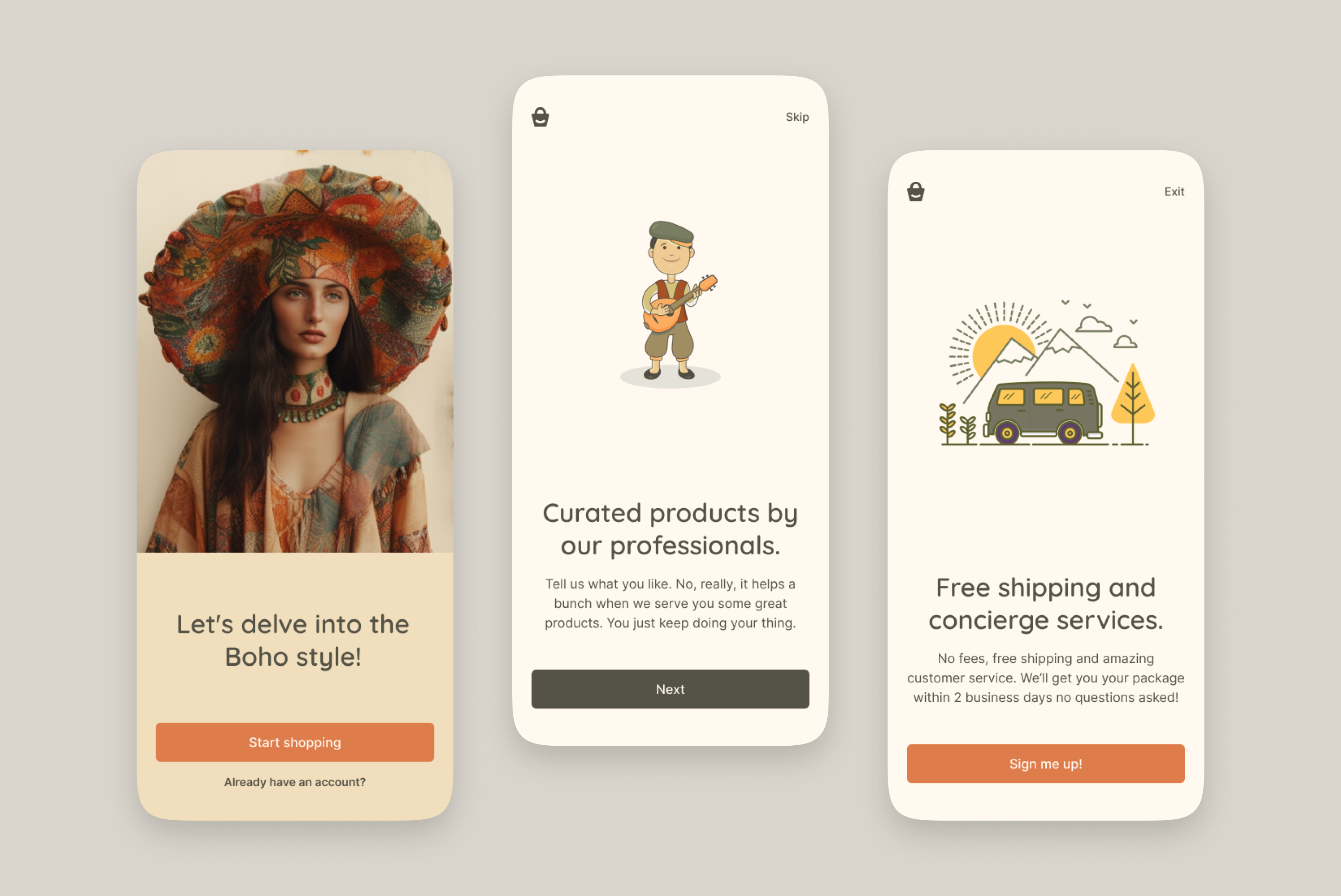 Boho shop app design aesthetic app bohemian bohemian style boho aesthetic boho chic boho clothes boho shop boho style free spirit hippie mobile app mobile app design nonconformist shopping app ui ui ux