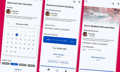 Reservation/Booking Mobile UI Design Concept app booking confirmation design illustration ios mobile payment reservation ui ux