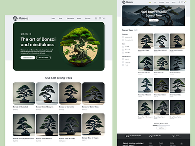 Bonsai Tree Webshop bonsai bonsai tree bonsai trees bonsai webshop branding design e commerce graphic design illustration ui webshop