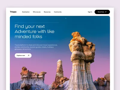 Triopo Website design illustration landing page travel trending ui uidesign user interface web design website