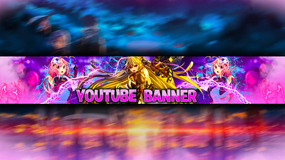 Banner Anime graphic design photoshop thumbnail youtube youtube channal