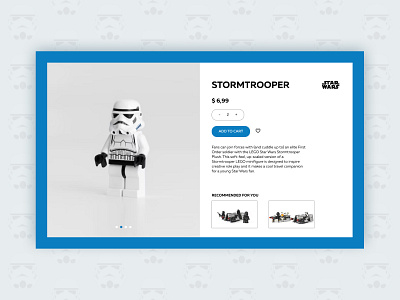 Lego, Stormtrooper, Product Card design product card stormtrooper ui web