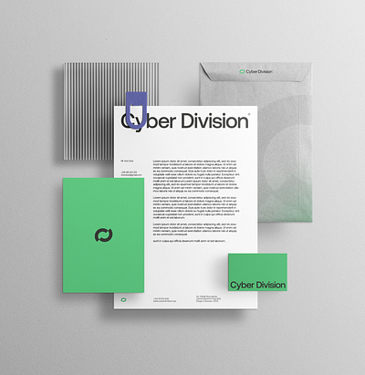 Cyber Division Stationery Documents Design blue touch branding cyber design digital branding graphic design green logo logo design luxury branding luxury brands start up brand identity start up branding startup stationery stationery designs tech tech company techie design web3 design