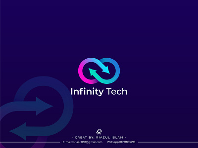 Infinity Tech- Logo Design (Unused ) best logo brand logo branding infinity logo infinity tech logo logo logo design logo design idea logo mark logofulio tech logo