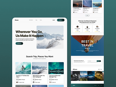 Gooo - Travel Landing Page design destiny mihirsongara tour travel ui visual web website