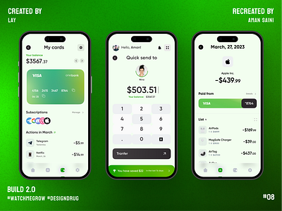 Online Banking App | Day 08 | 90 Days UI Challenge 90 day ui challange app banking branding design mobile online product design ui ux