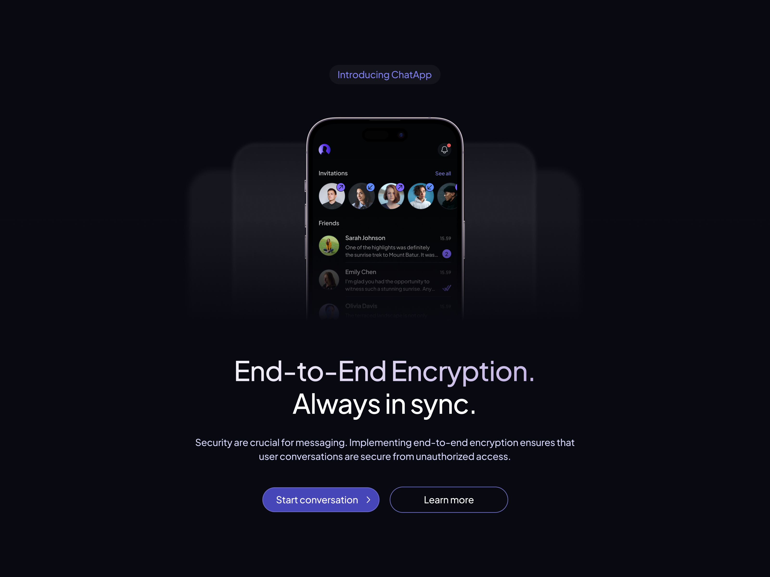 ChatApp mobile app app app template app website clean design figma framer framer template landing page mobile app mobile template one page ui ux