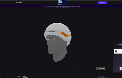 Smart helmet 3d animation spline ui webdesign