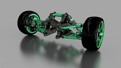 Suspension Car - back view 3d 3d design autodesk design illustration inventor rendering