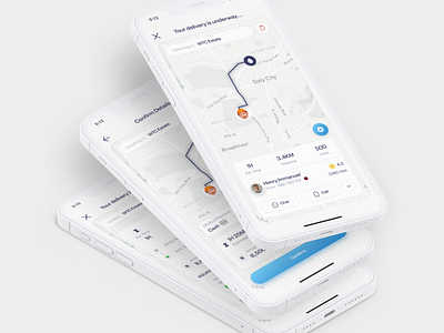 Work in Progress: Water Hailing App 💧 delivery inspiration isometric map mobile app mockup rider search ui water