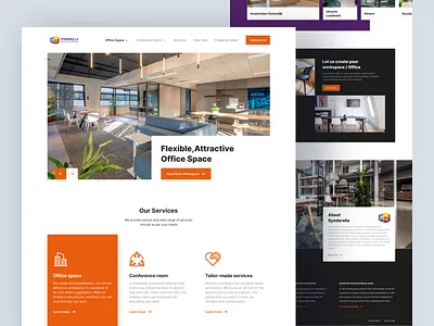 Co-working Office Space Website clean design office ui ux website